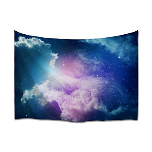 A.Monamour Wandteppich Nachthimmel Lila Blaue Wolken Sterne Galaxie Nebel Stoff Tapisserie Wandbehang Wanddeko Wandkunst Wandbilder Wandtuch für Wohnzimmer Schlafzimmer von A.Monamour