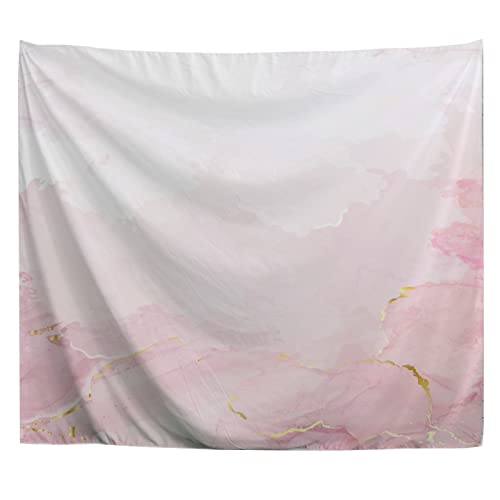 A.Monamour Wandteppich Rosa Marmor Mit Goldenem Pulver Hintergrund Stoff Tuch Tapisserie Wandbehang Wanddeko Wandkunst Wandbilder Wandtuch für Wohnzimmer Schlafzimmer 153x203cm von A.Monamour