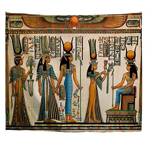 A.Monamour Wandteppiche Ägyptischer Dekor Ägyptischer Papyrus, Der Königin Nefertari Macht EIN Angebot Zu Isis Bild Druck Stoff Hippie Mandala Wandkunst Wandbehang Tischdecke Tagesdecke von A.Monamour