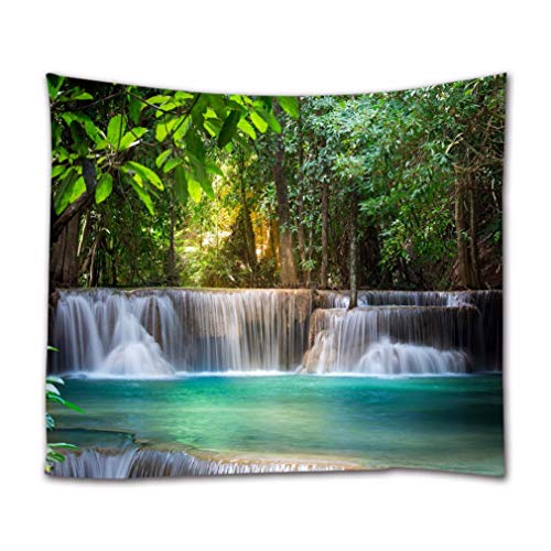 A.Monamour Wandteppiche Thailand Wasserfall In Kanchanaburi Exotischen Tropischen Wald Bäume Natur Landschaft Druck Stoff Wandteppich Wandbehänge Für Schlafzimmer Wohnzimmer Schlafsäle 180X230 cm von A.Monamour