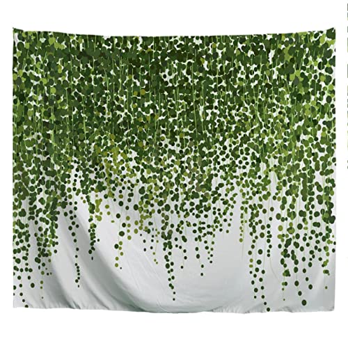 A.Monamour Wandteppiche Wanddekor Tuch Aquarell Efeu Pflanze Grüne Blätter Auf Weißem Hintergrund Botanisch Stoff Wandtuch Wandbehang Wandkunst Wandbilder für Schlafzimmer Schlafsaal 153x203cm von A.Monamour