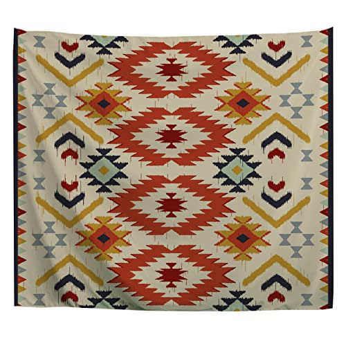 A.Monamour Wandteppiche Wanddekor Tuch Aztekische Geometrische Kunst Ornamente Drucken Ethnische Abstrakte Kunst Stoff Wandtuch Wandbehang Wandkunst Wandbilder für Schlafzimmer Schlafsaal 153x229cm von A.Monamour