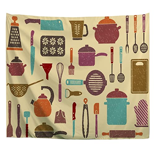 A.Monamour Wandteppiche Wanddekor Tuch Hintergrund Mit Küchengeschirr Im Handgezeichneten Stil Bild Stoff Wandtuch Wandbehang Wandkunst Wandbilder für Schlafzimmer Schlafsaal Wohnzimmer 130x153cm A.Monamour Wandteppiche Wanddekor Tuch Hintergrund Mit Küchengeschirr Im Handgezeichneten Stil Bild Stoff Wandtuch Wandbehang Wandkunst Wandbilder für Schlafzimmer Schlafsaal Wohnzimmer 130x153cm von A.Monamour