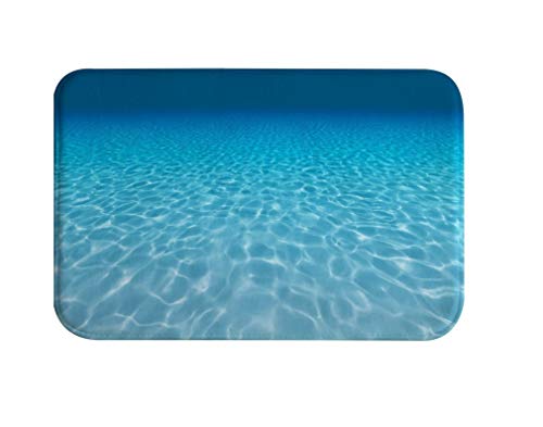 A.Monamour rutschfest Saugfähig Waschbar Badematte Blauer Ozean Unterwasser Wasser Textur Hintergrund Weich Flanell Badezimmerteppich Badteppich Badvorleger Badewanne Dusche Duschvorleger von A.Monamour