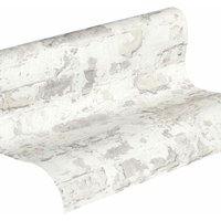 Bricoflor - Vlies Steintapete Grau - White, Grey von BRICOFLOR