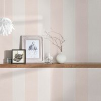 Gestreifte Wohnzimmer Tapete rosa Vliestapete moderne Streifentapete creme Wandschutz - Rosa von A.S. CREATIONS