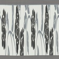 Schmale Tapetenbordüre selbstklebend Vinyl Tapete mit Blumen in Grau Florale Tapetenborte ideal für Schlafzimmer und Küche - Black, Silver, White von BRICOFLOR