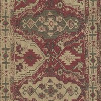 Teppich Tapete marokkanisch Ethno Vliestapete rot braun für Wohnzimmer und Schlafzimmer Marokko Wandtapete mit Vinyl - Red, Beige, Brown von BRICOFLOR