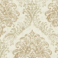 Vliestapete weiß gold ideal für Schlafzimmer und Wohnzimmer Barock Tapete im Vintage Shabby Chic - White, Gold, Silver von BRICOFLOR
