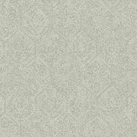 Graue Tapete mit Ornament Vintage Vliestapete mit Muster im Shabby Chic Hellgraue Vlies Wandtapete mit Vinyl für Küche und Esszimmer - Beige, Grey von BRICOFLOR