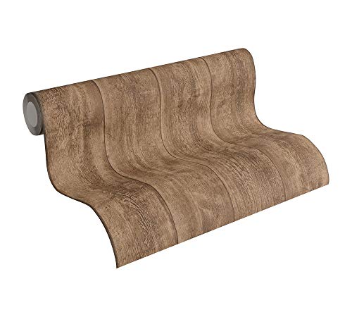 A.S. Création Best of Wood`n Stone 2nd Edition Vliestapete Holz-Optik 10,05 m x 0,53 m - Braun - Tapete Made in Germany - 708823 von A.S. Création