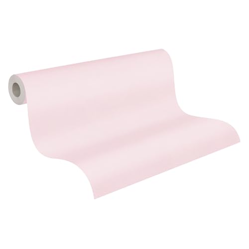 A.S. Création Attractive Vliestapete mit glatter Oberfläche 0,53 x 10,05 m – Rosa – einfarbige Uni Tapete glatt Made in Germany – 303219 von A.S. Création