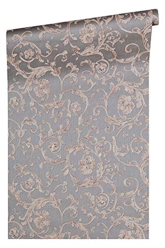 VERSACE WALLPAPER Vliestapete Butterfly Barocco Luxustapete mit Ornamenten barock 10,05 m x 0,70 m grau metallic lila Made in Germany 343265 34326-5 von A.S. Création