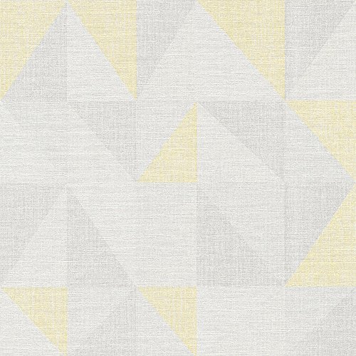 A.S. Création Vliestapete Björn Tapete grafisch geometrisch skandinavischer Stil 10,05 m x 0,53 m gelb grau Made in Germany 351811 35181-1 von A.S. Création