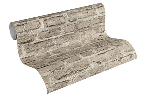 A.S. Création Livingwalls Vliestapete Neue Bude 2.0 Tapete in Vintage Backstein Optik Industrial Loft Style 10,05 m x 0,53 m braun bunt grau Made in Germany 361394 36139-4 von A.S. Création