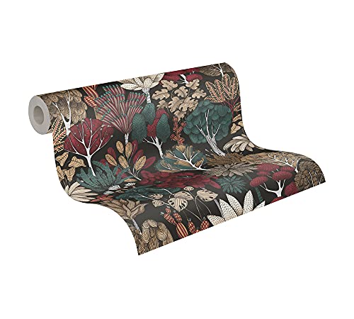 A.S. Création Architects Paper Dschungeltapete Floral Impression Tapete natürlich PVC-freie Vliestapete schwarz grün rot beige braun matt glatt 377576 37757-6, 10.05 m x 0.53 m A.S. Création Architects Paper Dschungeltapete Floral Impression Tapete natürlich PVC-freie Vliestapete schwarz grün rot beige braun matt glatt 377576 37757-6, 10.05 m x 0.53 m von A.S. Création