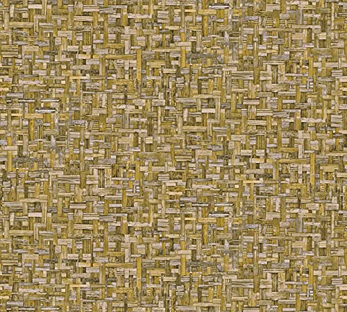 A.S. Création Architects Paper Holzoptik Jungle Chic Tapete in Geflecht Optik PVC-freie Vliestapete gelb matt glatt 377064 37706-4, 10.05 m x 0.53 m A.S. Création Architects Paper Holzoptik Jungle Chic Tapete in Geflecht Optik PVC-freie Vliestapete gelb matt glatt 377064 37706-4, 10.05 m x 0.53 m von A.S. Création