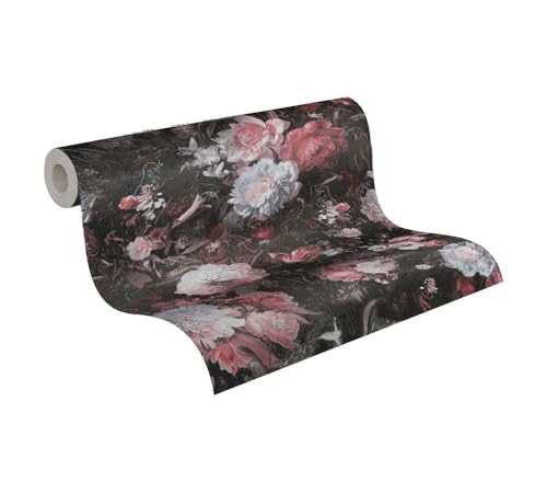 A.S. Création Blumentapete Rot Schwarz THE BOS 388214 Vliestapete Tapete Floral 10,05 m x 0,53 m Made in Germany von A.S. Création