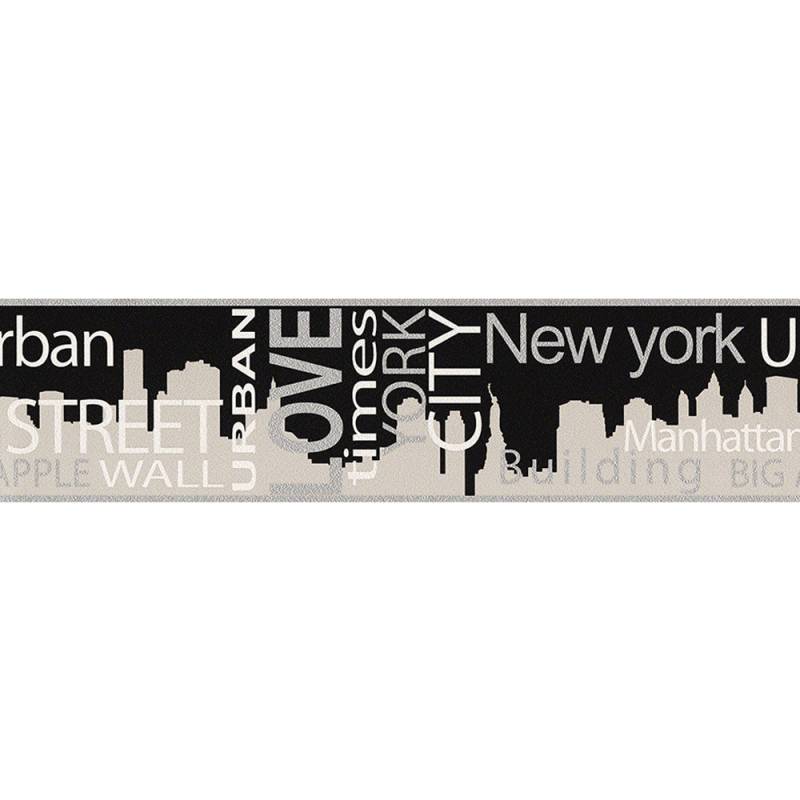 A.S. Création Bordüre "Boys & Girls 4" New York grau metallic schwarz 5 x 0,13 m von A.S. Création