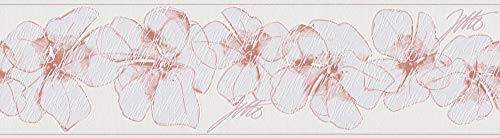 Livingwalls Bordüre Jette Joop Borte mit Blumen floral 5,00 m x 0,17 m rosa weiß Made in Germany 959911 95991-1 von A.S. Création