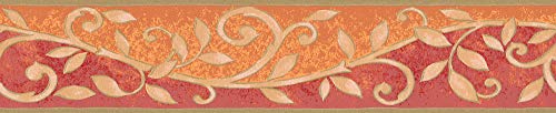 A.S. Création Bordüre - Papierbordüre mit wundervollen Blumen in Orange, Rot und Beige - auf 5,00 m x 0,13 m je Rolle von A.S. Création
