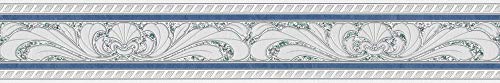 A.S. Création Bordüre Only Borders Borte 5,00 m x 0,10 m blau grau weiß Made in Germany 681645 6816-45 von A.S. Création