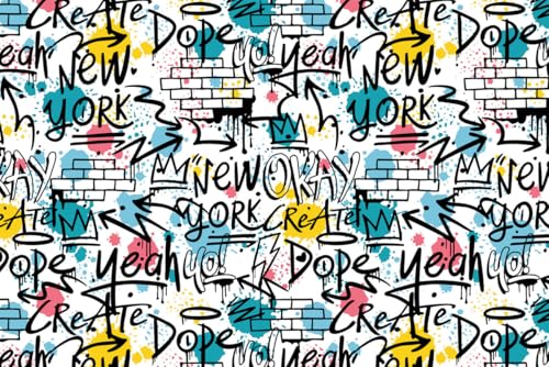 A.S. Création Fototapete Graffiti Light 3,75 m x 2,50 m - WALLLOVE Graffiti Tapete in Schwarz-Weiß, Blau, Gelb inkl. Kleister - DD129599 A.S. Création Fototapete Graffiti Light 3,75 m x 2,50 m - WALLLOVE Graffiti Tapete in Schwarz-Weiß, Blau, Gelb inkl. Kleister - DD129599 von A.S. Création