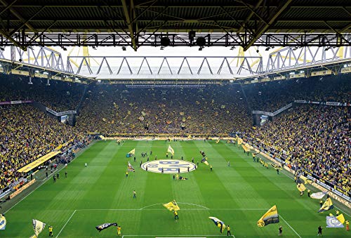 A.S. Création Fototapete Schwarz Gelb Grün - BVB Choreo Fußball-Stadion Verein Wanddekoration - Vliestapete 3,84 x 2,60m Tapete Wohnzimmer Schlafzimmer von A.S. Création