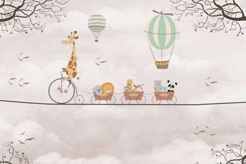 A.S. Création Fototapete Sweet Animals 3,75 m x 2,50 m - WALLLOVE Tapete Kinderzimmer mit Tieren in Bunt, Beige inkl. Kleister - DD129594 von A.S. Création