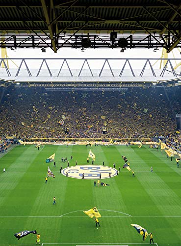 A.S. Création Fototapete - Tapete BVB Südtribüne in Gelb, Schwarz und Grün - Wandtapete für verschiedene Räume - Vliestapete Wandbild XXL 192 x 260 cm von A.S. Création