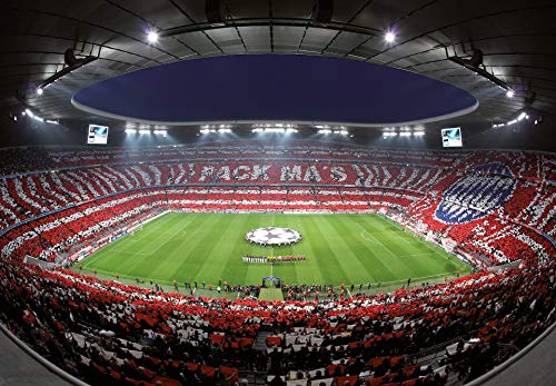 A.S. Création Fototapete - Tapete Stadion FC Bayern in Rot, Grün und Grau - Wandtapete für verschiedene Räume - Vliestapete Wandbild XXL 366 x 254 cm von A.S. Création