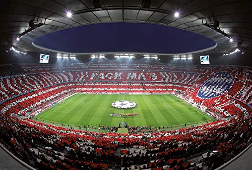 A.S. Création Fototapete - Tapete Stadion FC Bayern in Rot, Weiß und Grün - Wandtapete für verschiedene Räume - Vliestapete Wandbild XXL 384 x 260 cm von A.S. Création