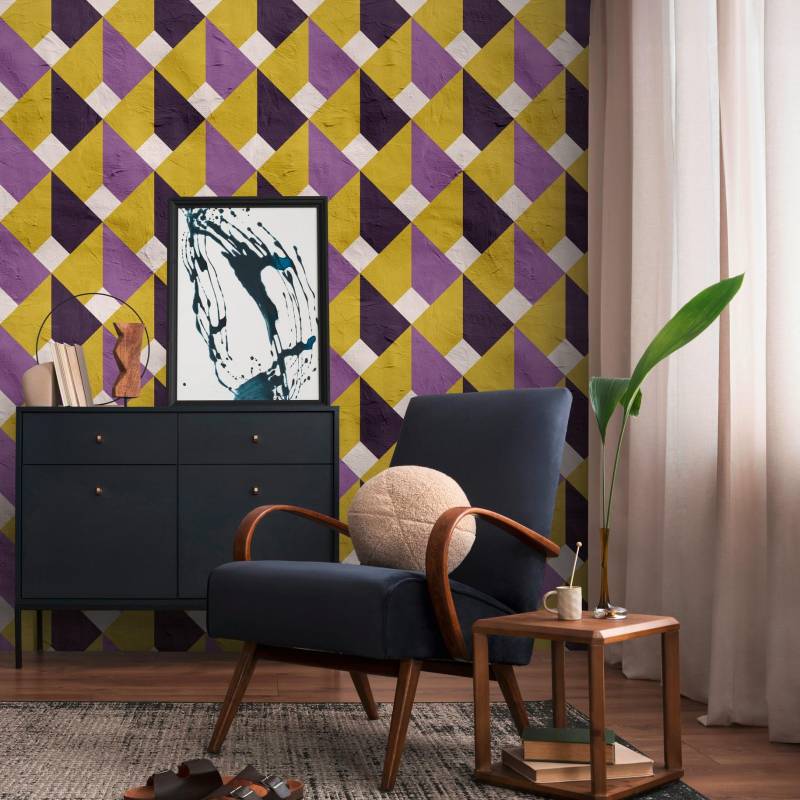 A.S. Creation Fototapete The Wall III 398491 Ein Motiv pro Rolle Grafik Lila Gelb von A.S. Creation