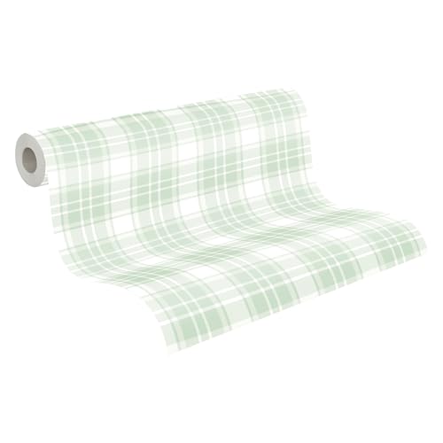 A.S. Création Kinderzimmertapete Little Love Tapete kariert PVC-freie Vliestapete grün seidenmatt glatt 381222 von A.S. Création