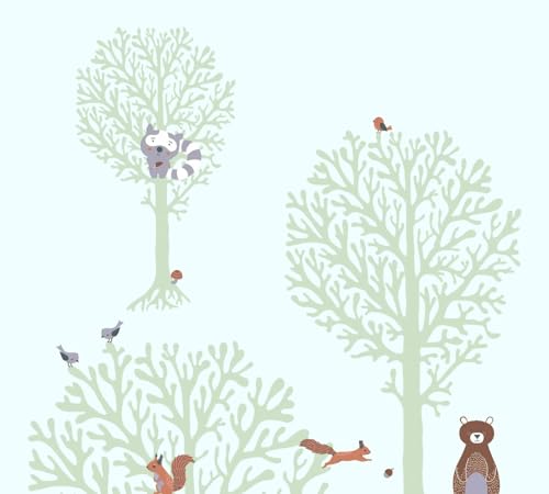 A.S. Création Kinderzimmertapete Little Love Tapete mit niedlichen Wald Tieren PVC-freie Vliestapete grün braun grau weiß seidenmatt glatt 381342 A.S. Création Kinderzimmertapete Little Love Tapete mit niedlichen Wald Tieren PVC-freie Vliestapete grün braun grau weiß seidenmatt glatt 381342 von A.S. Création