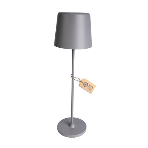 A.S. Création LED Tischleuchte inkl. Aufladekabel in Grau aus Metall und Kunststoff - Tischlampe Kabellos Warmweiß Dimmbar DD129460 - Verwendung im Innenbereich - 10cm (B) x 37cm (H) von A.S. Création