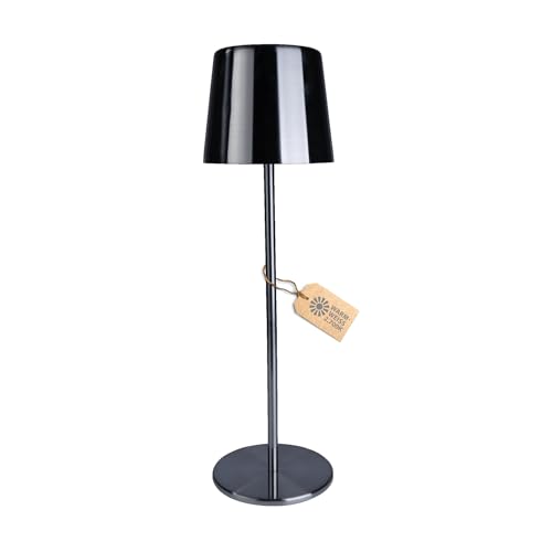 A.S. Création LED Tischleuchte inkl. Aufladekabel in Metallic Silber aus Metall - Tischlampe Kabellos Warmweiß Dimmbar DD133849- Verwendung im Innen- und Außenbereich - 37cm (H) x 11cm (B) von A.S. Création