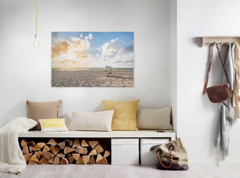 A.S. Création Leinwandbild Beach Chair, Gemälde, Kinder, Kunst (1 St), Strand Meer Keilrahmen Natur Leinwand-Bild Wohnzimmer modern Wandbild von A.S. Création