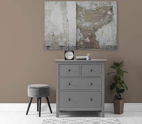 A.S. Création Leinwandbild Betonoptik im Used-Look - Kunstdruck Grau Weiss - 120x80 cm Querformat - Moderne Wanddekoration Schlafzimmer Wohnzimmer - Bild auf Keilrahmen von A.S. Création
