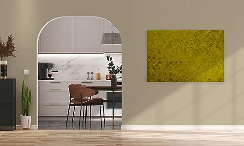 A.S. Création Leinwandbild Kreuzstich Muster - Kunstdruck Gelb Grau Taupe - 120x80 cm Querformat - Moderne Wanddekoration Schlafzimmer Wohnzimmer - Bild auf Keilrahmen von A.S. Création