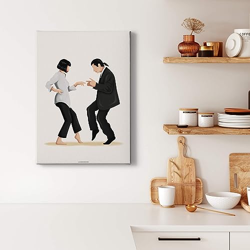 A.S. Création Leinwandbild Kunstwerk Pulp Fiction - Kunstdruck schwarz weiß - 50x70 cm Hochformat - moderne Wanddekoration Schlafzimmer Wohnzimmer Küche - Bild auf Keilrahmen von A.S. Création