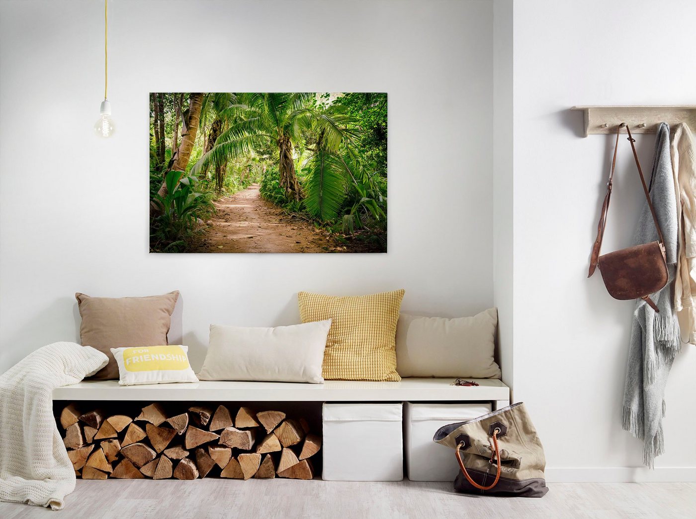 A.S. Création Leinwandbild Palm Walk, (1 St), Palmen Wald Keilrahmen Natur von A.S. Création