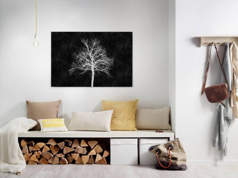 A.S. Création Leinwandbild blackboard, Gemälde, Kinder, Kunst (1 St), Schwarz-Weiß Baum Keilrahmen Tafel Leinwand-Bild Wohnzimmer modern von A.S. Création