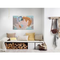A.S. Création Leinwandbild "floral collage", Kunst-Abstrakt-Kinder, (1 St.), Keilrahmen Bild Floral Abstrakt Leinwand-Bild Wohnzimmer modern Kinder von A.S. Création