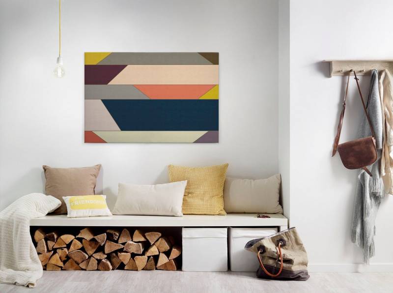 A.S. Création Leinwandbild geometry, Abstrakt, Kinder, Kunst (1 St), Keilrahmen Farben Bunt Grafisch Abstrakt Leinwand-Bild Wohnzimmer Wand von A.S. Création