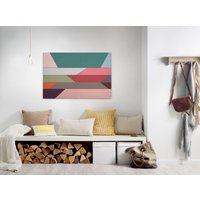 A.S. Création Leinwandbild "geometry", Kunst-Abstrakt-Kinder, (1 St.), Keilrahmen Farben Bunt Grafisch Abstrakt Leinwand-Bild Wohnzimmer Wand von A.S. Création