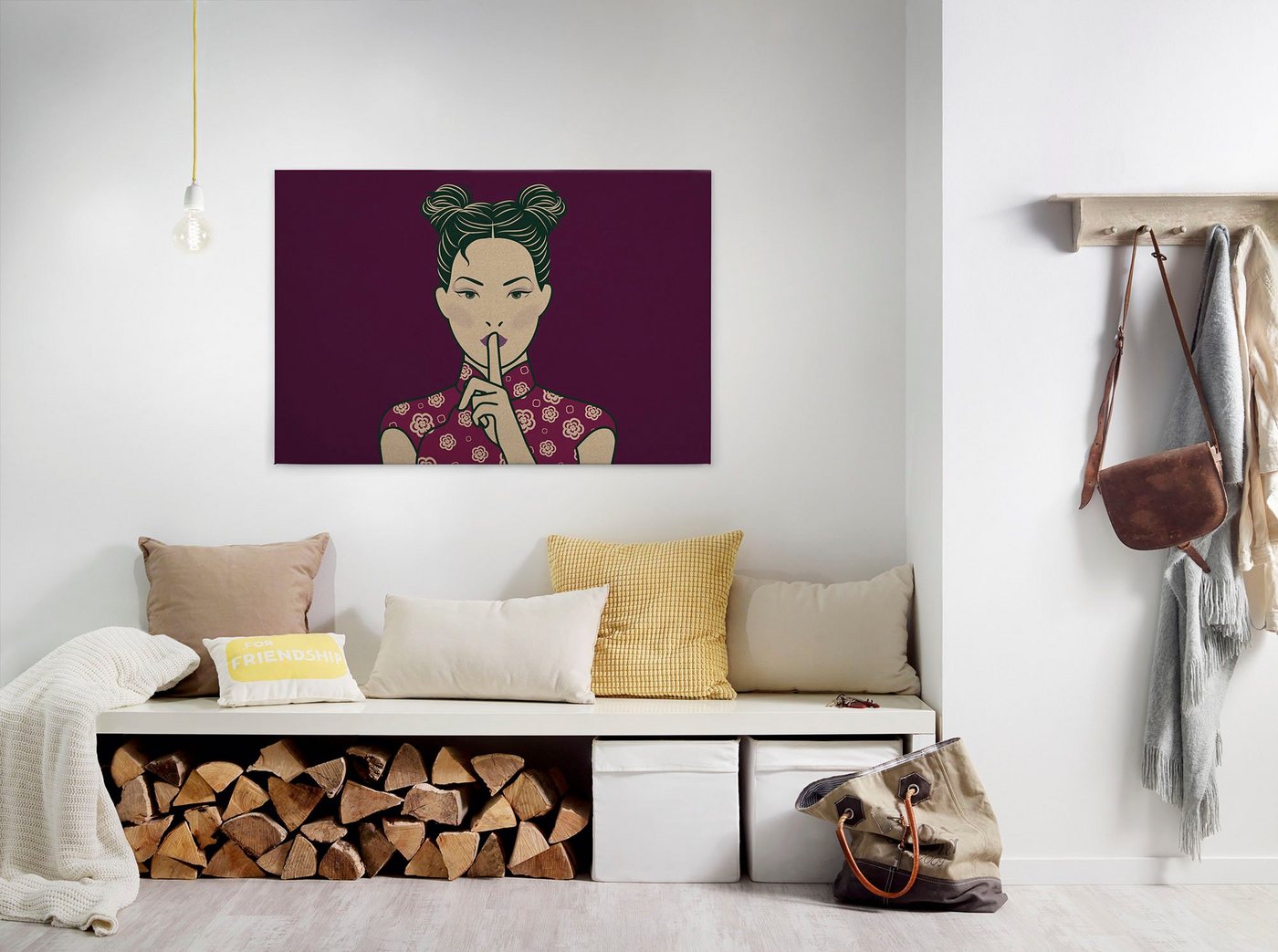 A.S. Création Leinwandbild himari 3, Gemälde, Kinder, Kunst (1 St), Keilrahmen Bild Asiatisch Frau Leinwand-Bild Wohnzimmer modern Kinder von A.S. Création