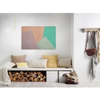 A.S. Création Leinwandbild "inlay", Kunst-Abstrakt-Kinder, (1 St.), Keilrahmen Farben Bunt Grafisch Abstrakt Leinwand-Bild Wohnzimmer Wand von A.S. Création