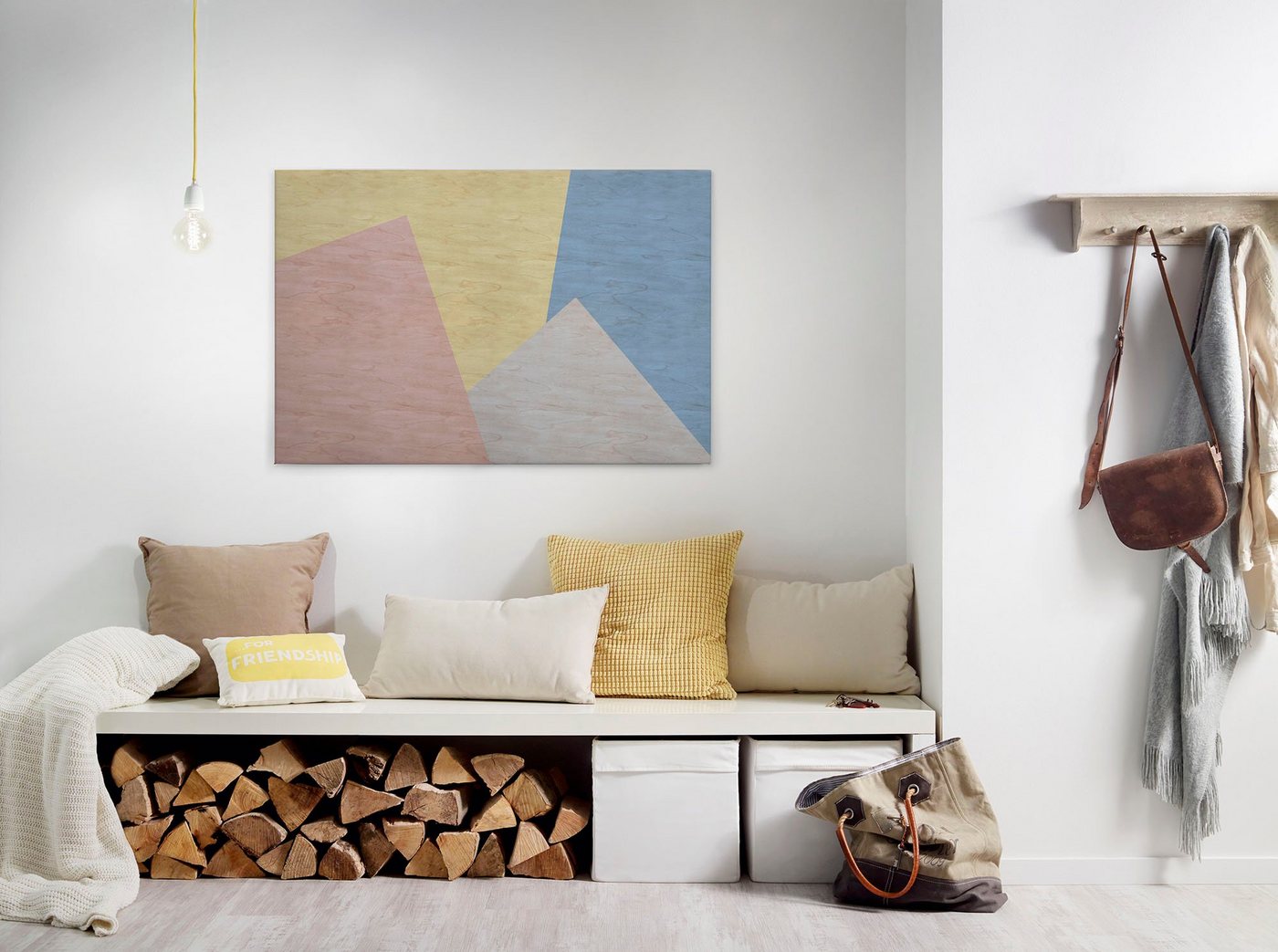A.S. Création Leinwandbild inlay 3, Abstrakt, Kinder, Kunst (1 St), Keilrahmen Farben Bunt Grafisch Abstrakt Leinwand-Bild Wohnzimmer Wand von A.S. Création