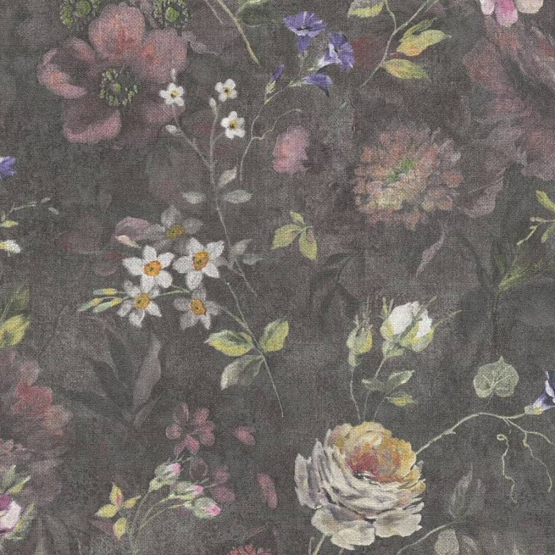 A.S. Creation | Natural Living | 386361 | Vliestapete | Blumenoptik | 10.05 x 0.53 m | Schwarz von A.S. Creation